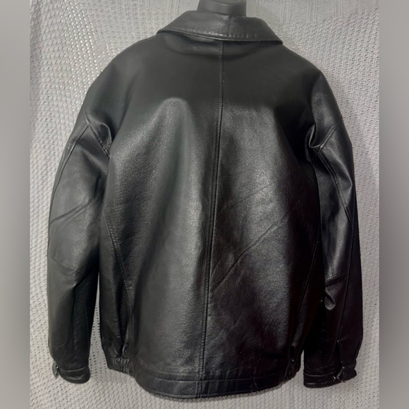 Black Saddlebred XXL zip up black leather jacket Vintage Retro Soft Comfy - Picture 2 of 14